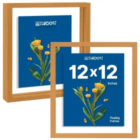 Thrdost 198168365823 12x12 Floating Picture Frames Set Of 2 Solid Wood Frame With Tempered Do