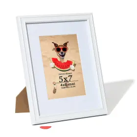 Tkygu 797457589164 5x7 White Frame Made Of Woodgrain 4x6 With Mat Or Without Covered By