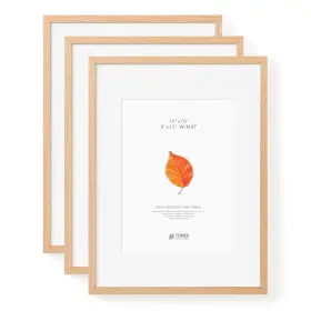 Tones Frame Design 281767814558 Solid Oak Wood 12x16 Picture With Mat For 9x12 Natural Photo Frames Se