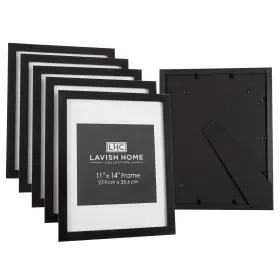 82-fr1148b Trademark Global Llc Picture Frame Set 11x14 Frames Gallery Wall With Stand And Hooks Of 6 Black