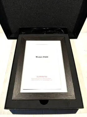 P800 Trancoss Digital Photo Frame 8 Inch Wifi Brown Wood With Charger Adapter New
