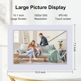 1920 Tsitsc 726954013056 10.1 Inch Wifi Digital Picture Frame 1200 Ips Touch Screen Hd Display #2