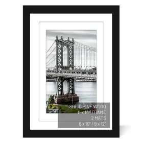 Ylqpf-11x14 Uhfwifr 11x14 Picture Frames Solid Wood Display Pictures 9x12 Or 8x10 With Mat 11x