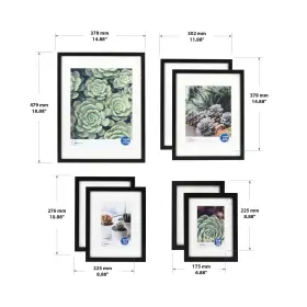 Unband 914129852283 7-piece Larger Gallery Wall Picture Frame Set Multiple Sizes Black #2