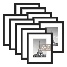 Ch-up12006 Upsimples 8x10 Picture Frame Set Of 10 Display Pictures 5x7 With Mat Or
