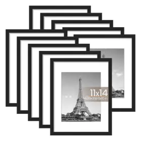 Fup0301339 Upsimples 11x14 Picture Frame Set Of 10 Display Pictures 8x10 With Mat Or 11
