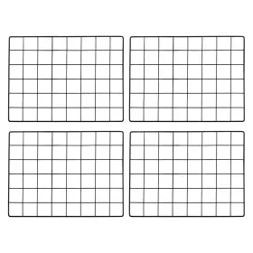 Uxcell 634149624874 4 Pcs 16x12 Inch Wire Grid Panel Iron Decorative Wall Black