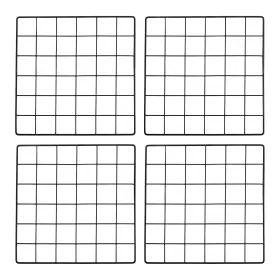 Uxcell 634149624881 4 Pcs 12x12 Inch Wire Grid Panel Iron Decorative Wall Black