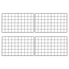 Uxcell 634149624904 4 Pcs 20x12 Inch Wire Grid Panel Iron Decorative Wall Black