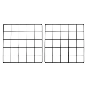 Uxcell 634149625024 10x10 Inch Wire Grid Panel 2 Pcs Iron Decorative Wall Black