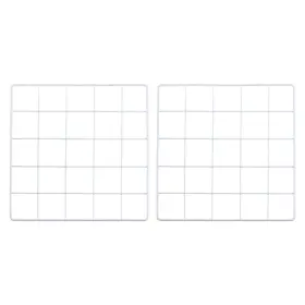 Uxcell 634149625055 2 Pcs 10x10 Inch Wire Grid Panel Iron Decorative Wall White