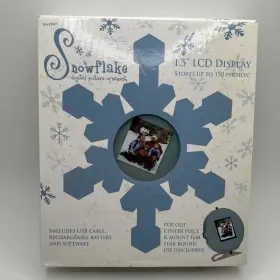 Viater 182862002085 Snowflake Digital Picture Tree Ornament 1.5 Inch Lcd Display Usb Stand Alone Holiday