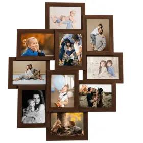 332778 Vidaxl Photo Frame Dark Brown Mdf Ps Polystyrene