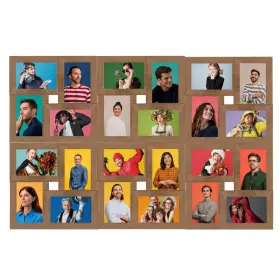 332784 Vidaxl Photo Frame Light Brown Mdf Polystyrene 24 Photos Of 4x6 Inch