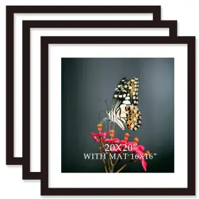 Vitoive 745672912854 20x20 Frame Black With Mat 16x16 Solid Wood Picture Frames 3 Pack Inc
