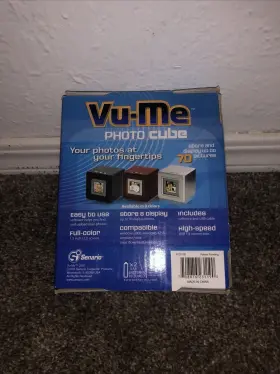 23118 Vu-me New Digital Photo Picture Cube Brown Frame Stores 70 Pictures Msrp 60 #2