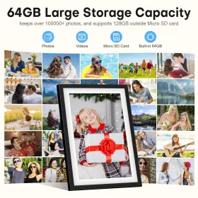 Wdyqje 614161121001 10.1 Inch Digital Picture Frame Wifi Frameo Smart Clo #3