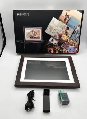 Weipan 724164013286 Frameo 10.1 Inch Wifi Digital Picture Frame Wood Finish