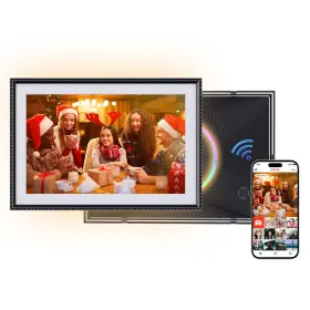Hk-2048-02us-bk-a2 Xj-home Frameo 10.1 Inch Digital Photo Frame With Led Light 32gb Wifi 1280