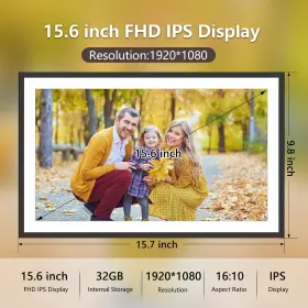 Yenock 705252421749 15.6 Inch Ssa Wifi Digital Picture Frame 2.4/5g 32gb 1920x1080 Fhd Ips #2