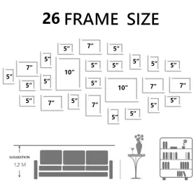 Fp-26w Zf Us 26pcs White Photo Frame Family Home Picture Album Wall Mounted #2