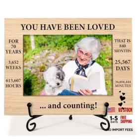 Zwsrplo 593265445 70th Birthday Picture Frame Gifts For Women Men Her Him Brown