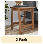 (2 Pack) Mainstays Small Square Wood Side Table, Walnut Finish. Fixed Price $53.99.