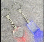 4 Pk 3D Crystal Keychain, Lighted, Heart & Square, K9 Laser Engraving Blank. Fixed Price $24.99.
