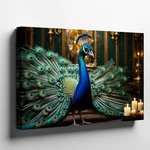 Wall Art Lavish Setting, Magnificent Peacock Stands Proudly, Its Vibrant. Fixed Price $54.90.
