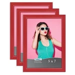 Icona Bay 5X7 Picture Frames (red, 3 Pack), Colored Solid Wood Scandinavian. Fixed Price $17.39.