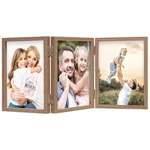 3 Picture Frame 5X7 Triple Hinged Mdf Wood Grain With Glass Front Three Openi.... Fixed Price $23.72.