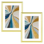 Fkvat Picture Frame Set Of 2, Gold Brushed Thin Metal 6X8-2P,. Fixed Price $31.77.