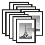 Upsimples 11X14 Frame Set Of 10, Display Pictures 8X10 With Mat Or 11.... Fixed Price $117.91.