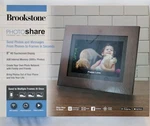 Brookstone Photoshare Smart Digital Wood Touchscreen Picture Frame FSM08ESB. Fixed Price $34.99.