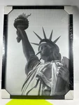 One Wall Statue Of Liberty -tempered Glass 18X24 #KA266A Black Wood Frame. Fixed Price $53.70.