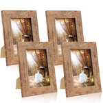 Irahmen 4 Pack 5X7 Rustic Picture Frame Set With High Definition Glass Photo. Fixed Price $29.49.