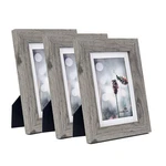 Scholartree Grey 5X7 Picture Frame Set Of 3,DISPLAY Without Mat Or 4X6 Wi.... Fixed Price $25.11.