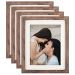 Vsionrock 8X10 Brown Frames Set Of 4, Display Pictures 6X8 With Mat O.... Fixed Price $29.10.