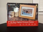 Polaroid 7" Hi-res Digital Picture Frame Natural Wood + Mat PDFX-750N. Fixed Price $50.00.