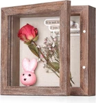 5X5 Small Shadow Box Frame With Linen Back - Sturdy Rustic Memory Display Case. Fixed Price $14.33.