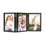 3 Picture Frame 4X6 Black Triple Hinged Mdf Wood With Glass Front Three Openi.... Fixed Price $19.45.