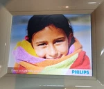 Philips Model 8FF2FPW/37 Digital Photo Frame Has Scratch On Bottom Screen. Fixed Price $13.49.