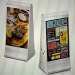 Tabletop Digital Display, Interactive, Double 8 Lcd Touch Screens, Wifi, White. Fixed Price $159.99.