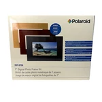 Polaroid IDF-0750 7" Digital Photo Kit Sealed 3 Frames Black Cherry Oak. Fixed Price $20.00.