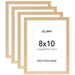Jcjmy 8X10 Picture Frame, Solid Wood Set Of 4, Display 5X7 With Mat Or .... Fixed Price $43.73.