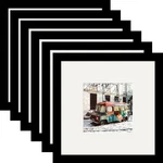 6 Pack 8X8 Black Picture Frames Square Nature Solid Wood Wall Mount Tabletop. Fixed Price $42.23.