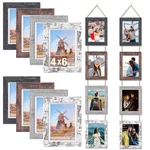 Qunclay 2 Set 4X6 Wall Hanging Picture Frames Collage With 8 Openings, Rustic.... Fixed Price $42.99.