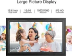 15.6 Inch Large Aimor Digital Photo Frame Wifi, 32GB, 1920 * 1080 Ips Hd Touch. Fixed Price $119.99.