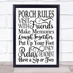Porch Rules Visit With Friends Quote Typogrophy Wall Art Print. Fixed Price $35.37.