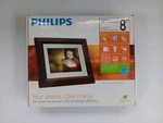 Digital Photo Frame Philips Lcd Mahogany - 8 Inch Home Essentials W/ Clock. Fixed Price $29.49.
